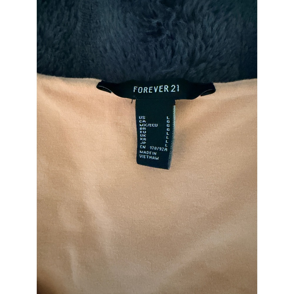 Forever 21 Bodysuit Large Peach Orange Long Sleeve V-Neck Stretch Minimalist - Picture 3 of 11